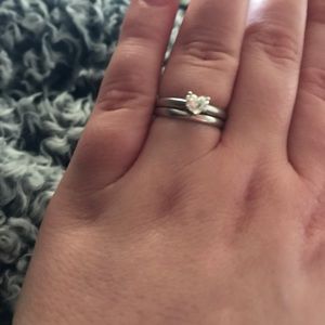 1/2 carat heart shaped solitaire and band